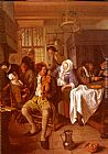 Jan Steen Famous Paintings - Interior Of A Tavern